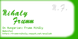 mihaly frumm business card